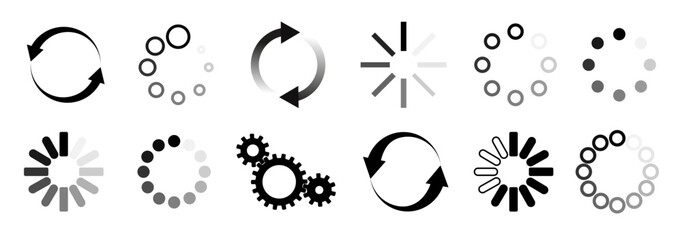 Canvas Print - load icon. loading circle website buffer loader or preloader. vector download or upload status icon