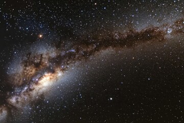 Wall Mural - milky way reveals flickering stars in a night sky over a serene landscape, the milky way with flicke