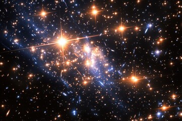 Wall Mural - horizontal motion starfield showcasing vibrant stars in a cosmic display during deep space explorati