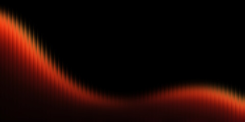 Canvas Print - orange wavy gradient on black background with fractal glass texture. wave pattern. banner. backgroun