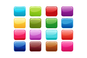 Shiny colorful buttons ui elements vector graphic design user interface asset