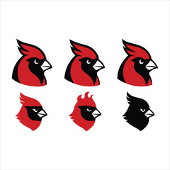 northern cardinal icon silhouette vector