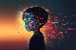 © Charlie Khan - A child's silhouette breaking apart into colorful digital pixels