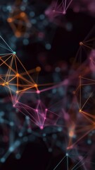 Wall Mural - glowing nodes and lines form an intricate network, expanding and connecting in a dynamic visualizati