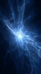 Wall Mural - abstract blue energy field glowing and expanding on a dark background, creating a mesmerizing visual