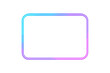 © Johann - Colorful neon rectangle frame with rounded corners. Glowing futuristic border with blue and purple gradient. Retro 80s synthwave style light effect for banner or text.