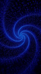 Wall Mural - Mathematical symbols and numbers form a mesmerizing blue vortex against a dark backdrop, creating a visual representation of complex calculations and scientific concepts