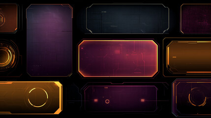 Futuristic UI panel background with glowing interface blocks
