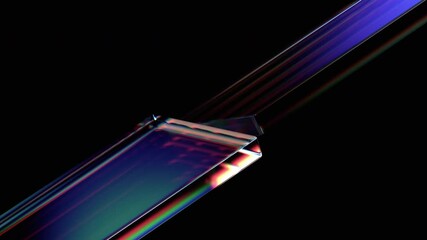 Wall Mural - abstract animation, 3d render of rotating glass shapes, 4k seamless looped video