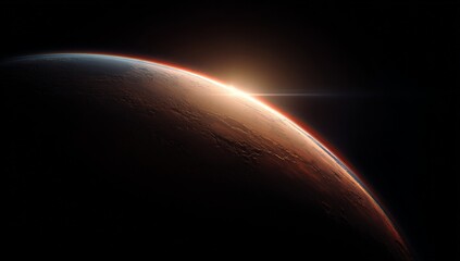 Wall Mural - Sunrise Over a Distant Planet