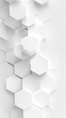 Wall Mural - White Hexagon Geometric Abstract Background