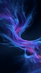 Wall Mural - Abstract Swirling Cosmic Background With Glowing Blue Purple Particles