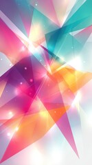 Wall Mural - Abstract Colorful Geometric Background with Glowing Triangles