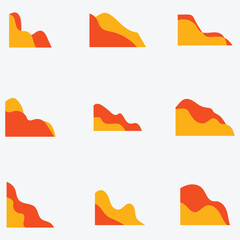 vector set of abstract corner design elements featuring minimalist geometric shapes decorative style