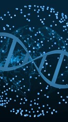 Wall Mural - animation of spots and dna strand over globe