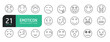 © Bradericon - Set of line icons related to emoticon, smiley, expression. Outline icons collection