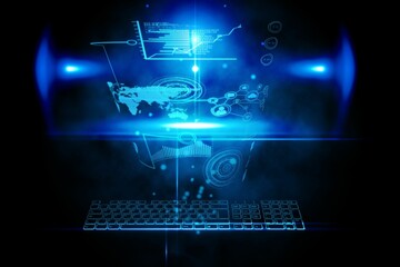 Wall Mural - futuristic technology interface