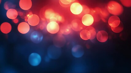Wall Mural - blurred red and blue bokeh lights creating festive atmosphere