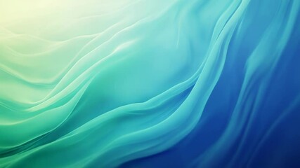 Wall Mural - flowing abstract turquoise and green gradient background creating soft waves