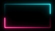© MD. SOBUS ALI - Neon rectangle frame icon illustration on black background. rectangular frame made of two moving neon lights overlay.