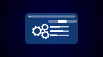 Operating system upgrade concept, software updating and process, Setting updating icon animation.