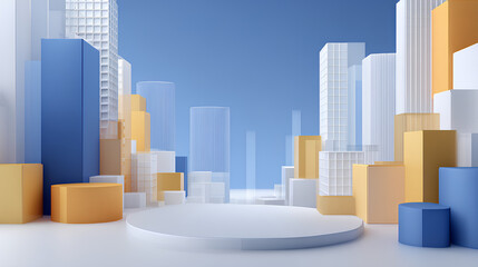 Wall Mural - 3d clear business background illustration generative ai stock illustration