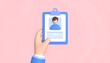 © 수진 우 - 3D resume document icon floating above hand