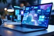 © fitria - Modern Laptop Displaying Advanced Data Visualization Software Suite