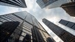 © Shandi Patria - Futuristic skyscrapers building company city low angle