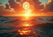 © picasobuddy - Summery Ocean with fireworks during golden hour