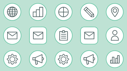 Collection of Line Icons for User Interface and Application Design
