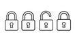 © SAchin love SAtyam - Set of security lock icons shown. Cyber security, data protection, privacy, technology safety.
