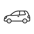 © Arra Vais - Car silhouette depicted in simplistic line drawing on white background. Car silhouette for transportation and automotive design. Vehicle car silhouette, a minimal illustration of automobile.