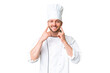 © luismolinero - Young caucasian chef over isolated chroma key background smiling with a happy and pleasant expression