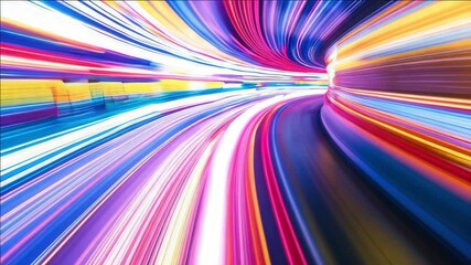 Wall Mural - A colorful, vibrant tunnel with a blurred effect.
