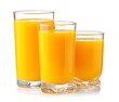 © tanmay - 3 glasses of orange juice, isolated on a white background