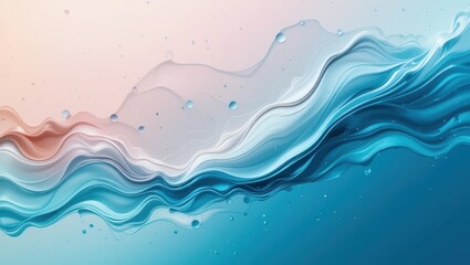 Wall Mural - abstract fluid waves in shades of blue and pastel colors mimicking natural water movement