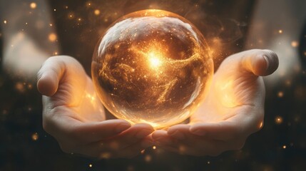 Poster - glowing orb cradled in hands, radiating light and energy.