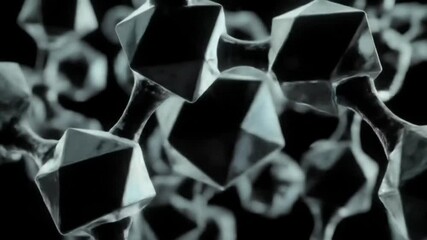 Geometric Forms with Dark Background Modern Abstract Design 3D Rendered Polyhedral Structure Science and Technological