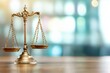 © Po - Business lawyer professional concept. A scale symbolizing justice with a blurred background.