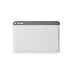 Gray Browser Window Isolated Background Web Interface 3D Rendering