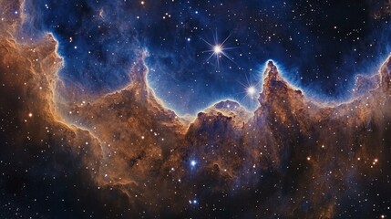 Wall Mural - stunning cosmic nebula with vibrant colors and bright stars.