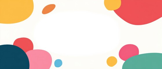 Wall Mural - colorful abstract background with geometric shapes and white copy space playful design with vibrant 