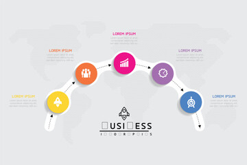 Wall Mural - vector business presentation connecting steps infographic template