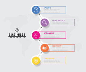 Wall Mural - vector business presentation connecting steps infographic template