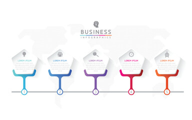 Wall Mural - vector business presentation connecting steps infographic template