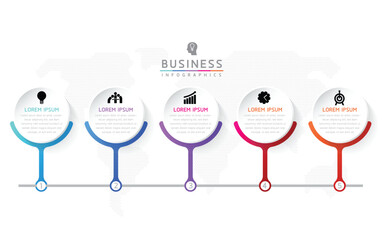 Wall Mural - vector business presentation connecting steps infographic template