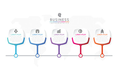 Wall Mural - vector business presentation connecting steps infographic template