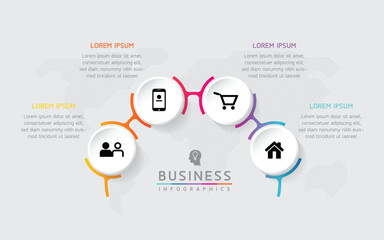 Wall Mural - vector business presentation connecting steps infographic template