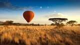 hot air balloon safari over african savanna